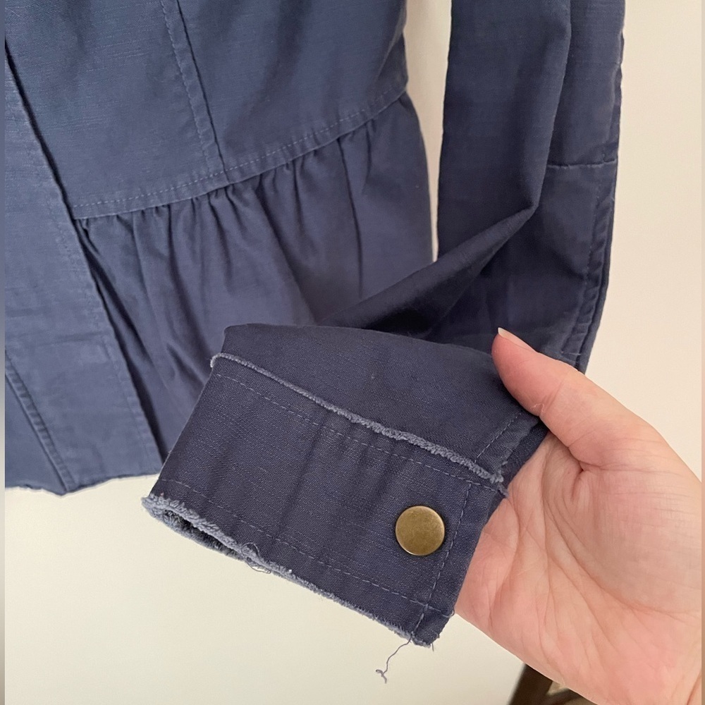 Francesca’s Miami Brand Dark Periwinkle Peplum Light Jacket - Picture 2 of 8